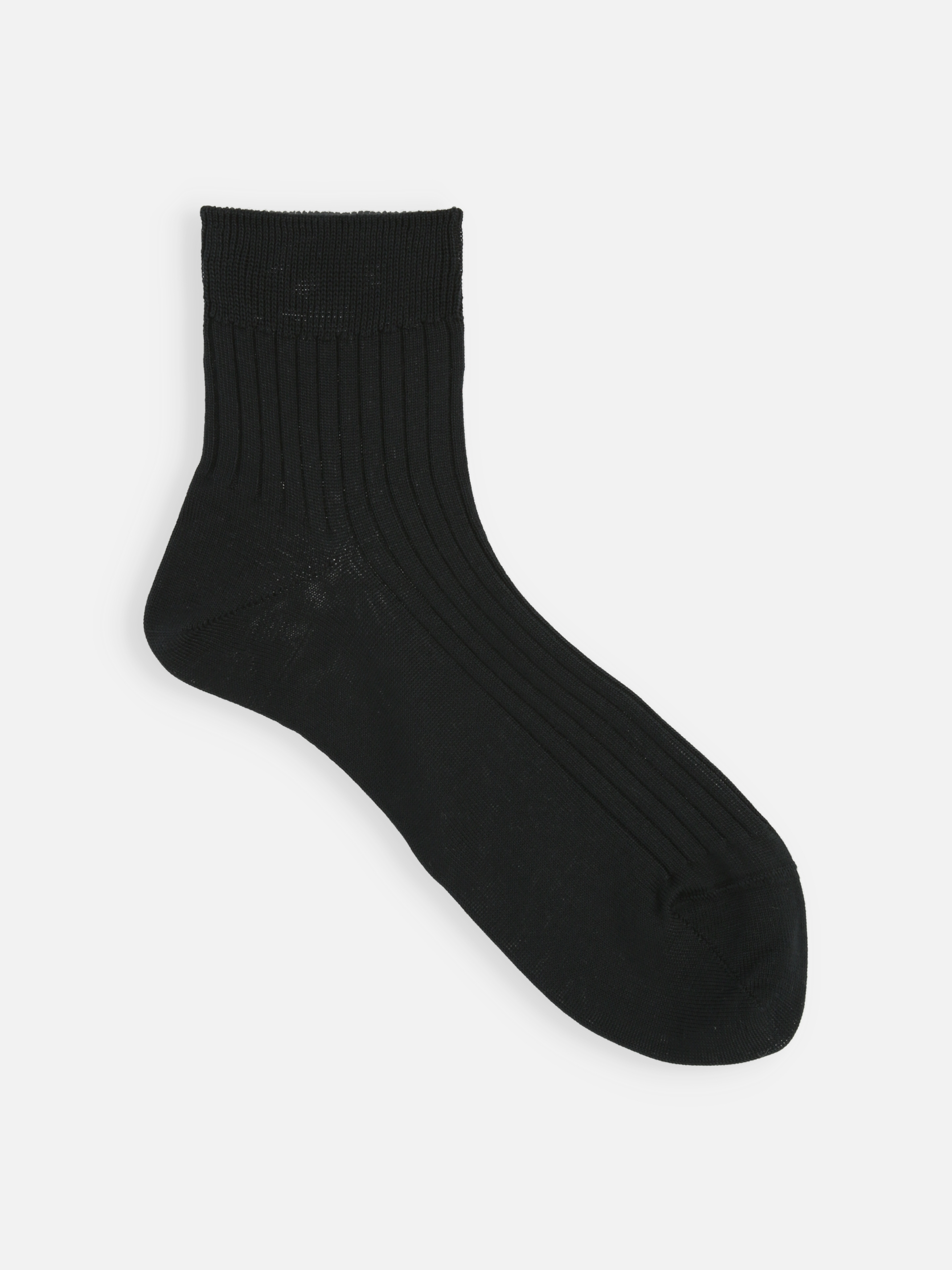 【綿100%】5×2リブショートソックス(23～24cm)