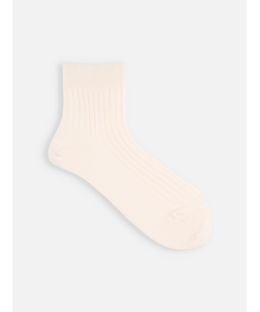 【綿100%】5×2リブショートソックス(23～24cm)