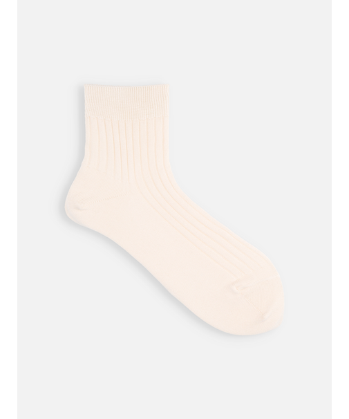 【綿100%】5×2リブショートソックス(23～24cm)