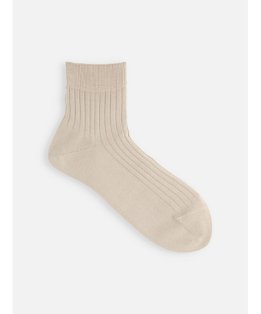 【綿100%】5×2リブショートソックス(23～24cm)