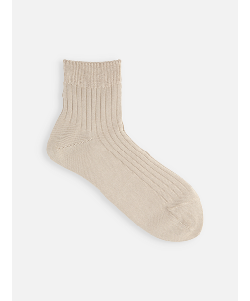 【綿100%】5×2リブショートソックス(23～24cm)