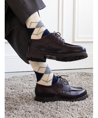 【Tabio MEN】綿アーガイルショート丈ソックス