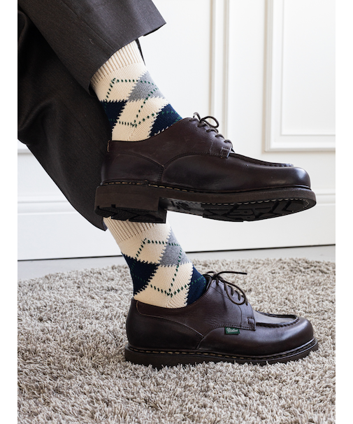 【Tabio MEN】綿アーガイルショート丈ソックス