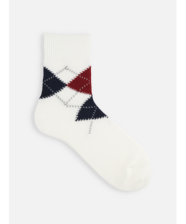 【Tabio MEN】綿アーガイルショート丈ソックス