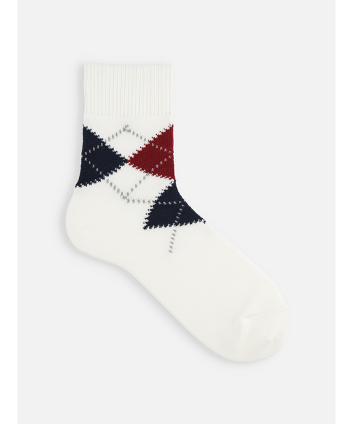 【Tabio MEN】綿アーガイルショート丈ソックス