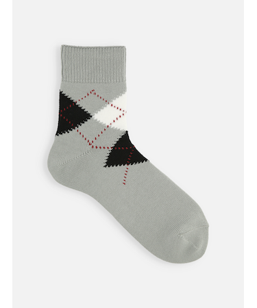 【Tabio MEN】綿アーガイルショート丈ソックス