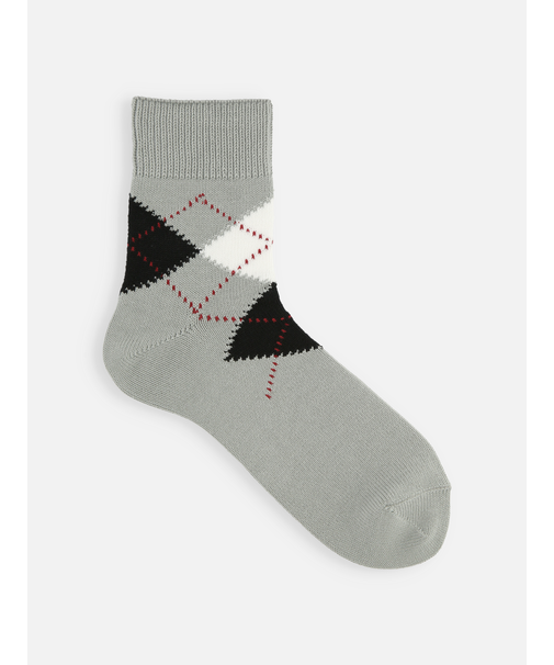 【Tabio MEN】綿アーガイルショート丈ソックス