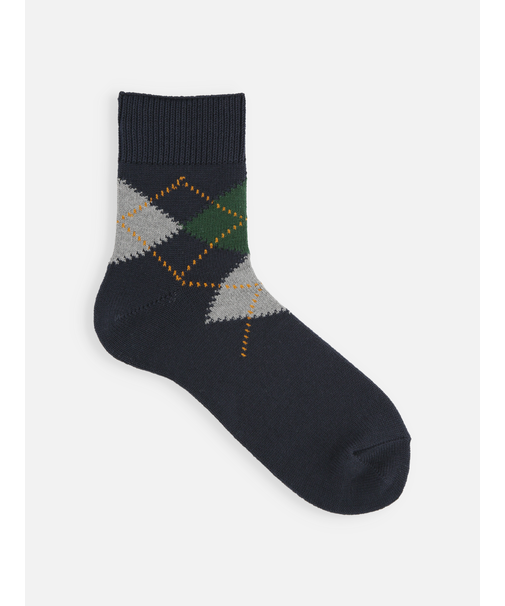 【Tabio MEN】綿アーガイルショート丈ソックス