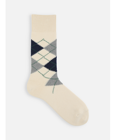 【Tabio MEN】綿アーガイルレギュラー丈ソックス