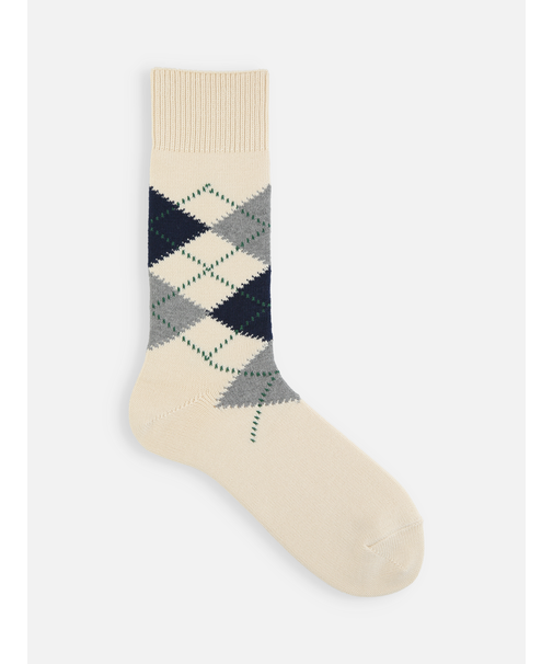 【Tabio MEN】綿アーガイルレギュラー丈ソックス