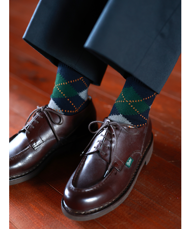 【Tabio MEN】綿アーガイルレギュラー丈ソックス