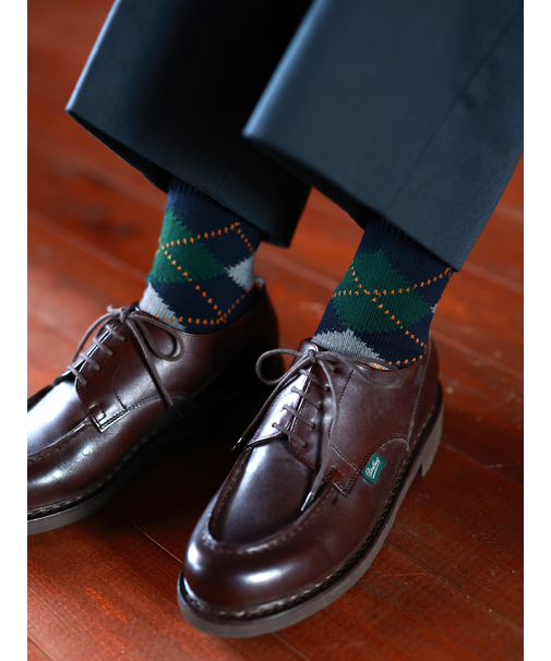 【Tabio MEN】綿アーガイルレギュラー丈ソックス