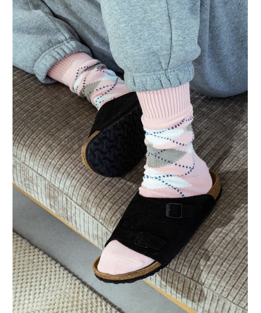 【Tabio MEN】綿アーガイルレギュラー丈ソックス