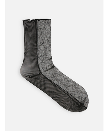 縫製フロントレースショートソックス