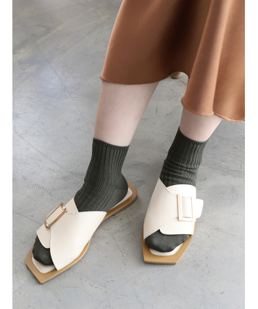 シルケット2×2リブショートソックス