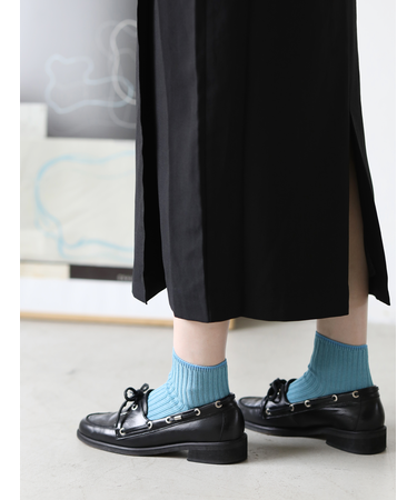 シルケット2×2リブショートソックス