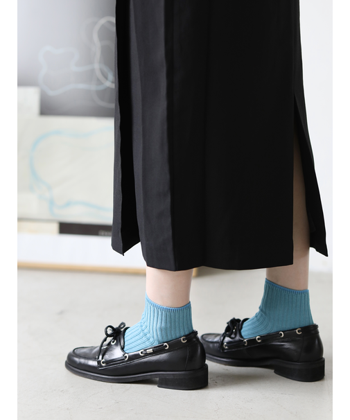 シルケット2×2リブショートソックス