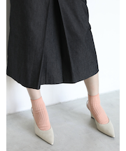 シルケット2×2リブショートソックス