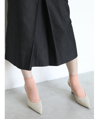 シルケット2×2リブショートソックス