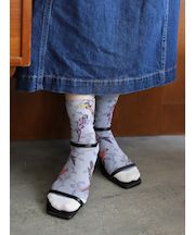 フロートオウム柄ショートソックス