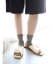 フロートオウム柄ショートソックス