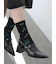 綿麻メッシュパッチワーク柄ショートソックス