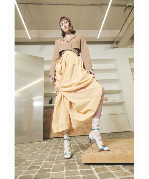 綿麻メッシュパッチワーク柄ショートソックス