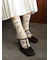 綿麻メッシュパッチワーク柄ショートソックス