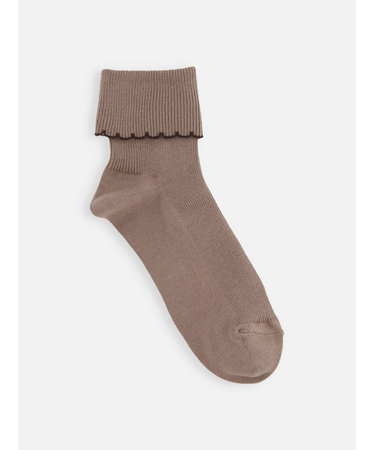 ジュニアサイズ 折り返し配色フリルソックス 22～24cm