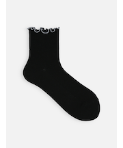 配色メロウリブショートソックス