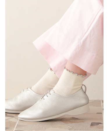 配色メロウリブショートソックス