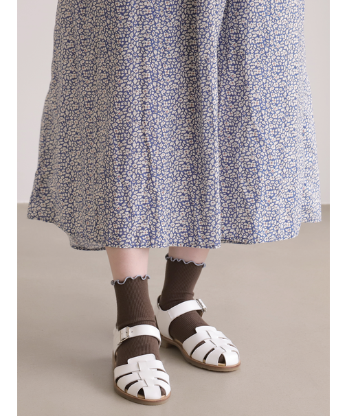 配色メロウリブショートソックス