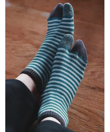 【Tabio MEN】足袋ボーダースニーカー丈ソックス