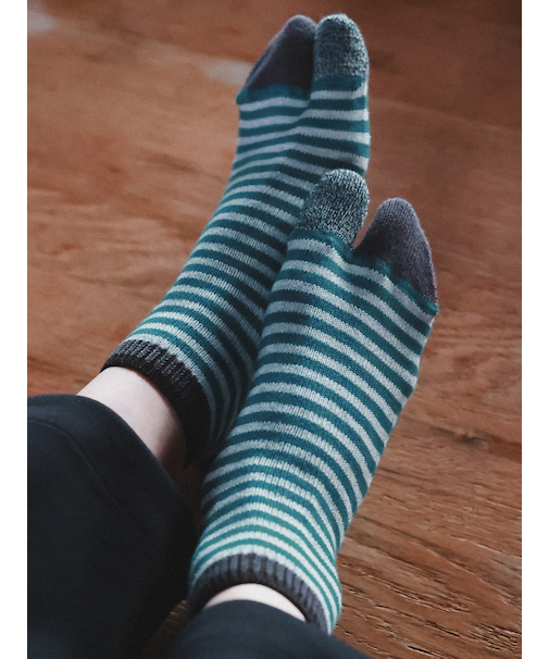 【Tabio MEN】足袋ボーダースニーカー丈ソックス