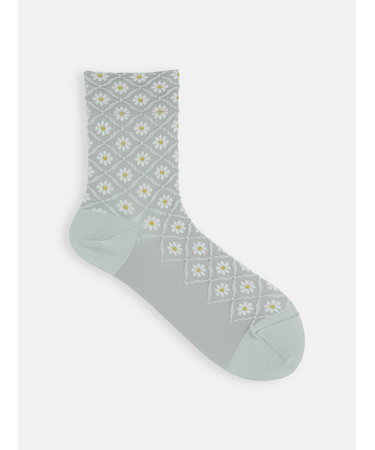 フロートフラワーダイヤショートソックス