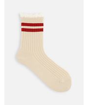 レース付き2本ラインショートソックス