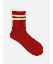 レース付き2本ラインショートソックス