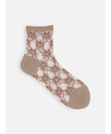 チュールフローラルレースショートソックス