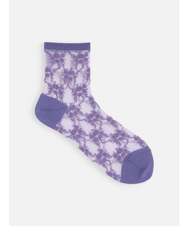 チュールフローラルレースショートソックス