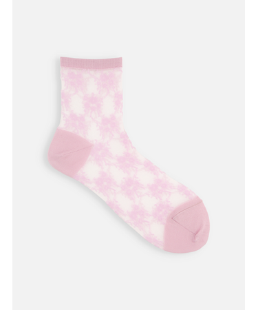 チュールフローラルレースショートソックス