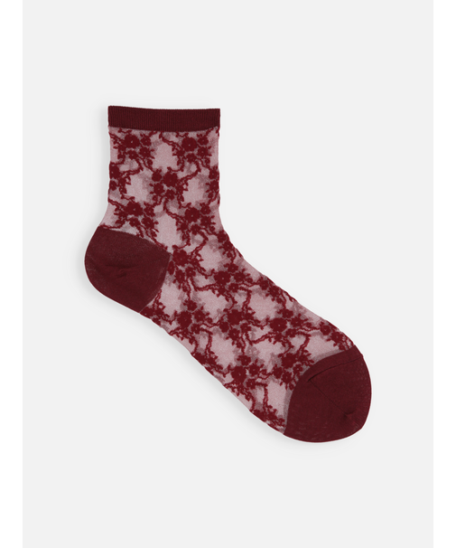 チュールフローラルレースショートソックス