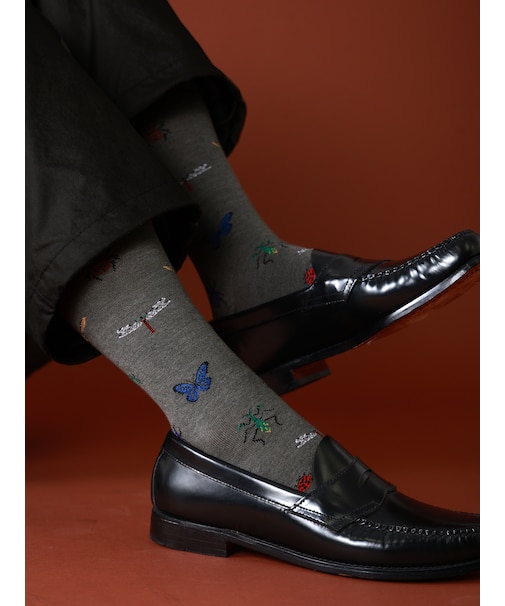 【Tabio MEN】昆虫柄レギュラー丈ソックス