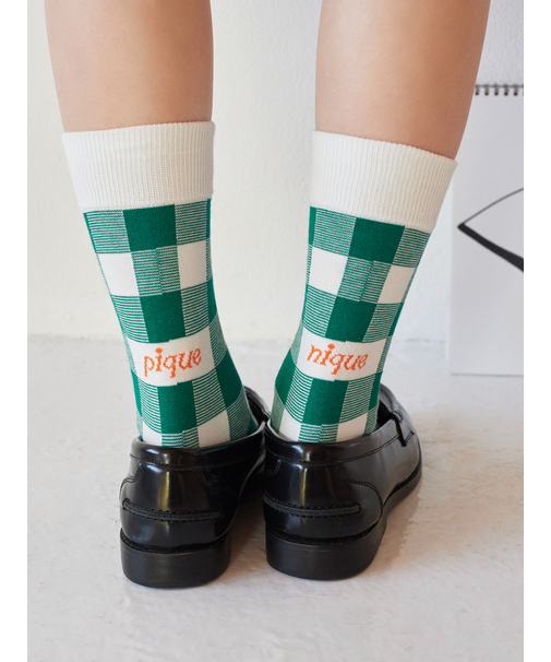 ピクニックロゴギンガムソックス