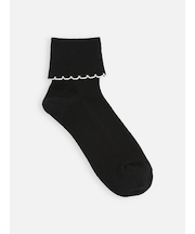 キッズ 折り返し配色フリルソックス16～18cm