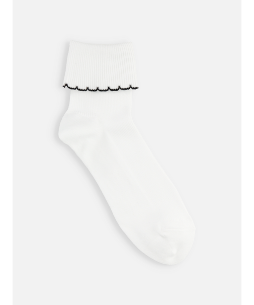 キッズ 折り返し配色フリルソックス16～18cm