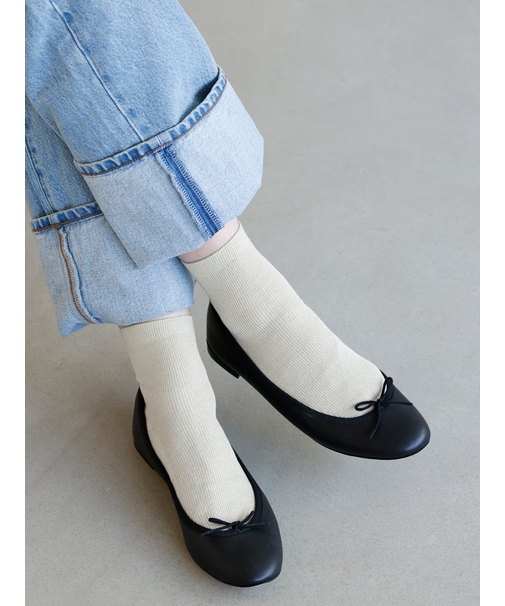 なめらかラメリブショートソックス