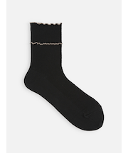 ダブル配色メロウリブショートソックス