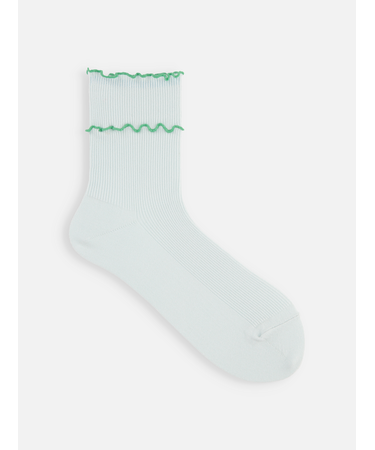 ダブル配色メロウリブショートソックス