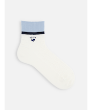 【Tabio MEN】刺繍切替ミニブロックリンクスショート丈ソックス