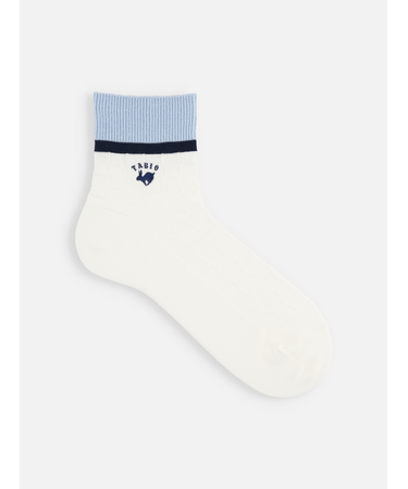 【Tabio MEN】刺繍切替ミニブロックリンクスショート丈ソックス